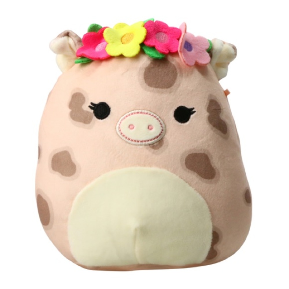 7.5” Aquitaine the Pig Squishmallow with flower crown
